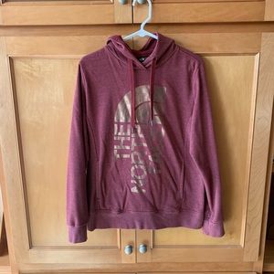 The North Face maroon hoodie. Size large.